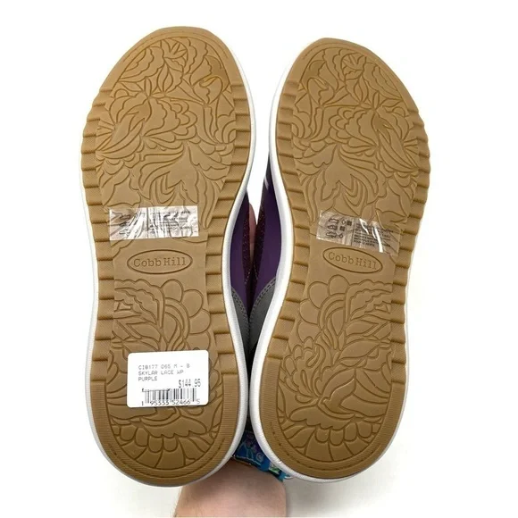 Cobb Hill WOMEN'S SKYLAR WATERPROOF LOW LACE-UP SNEAKER Purple WIDE - Picture 6 of 8